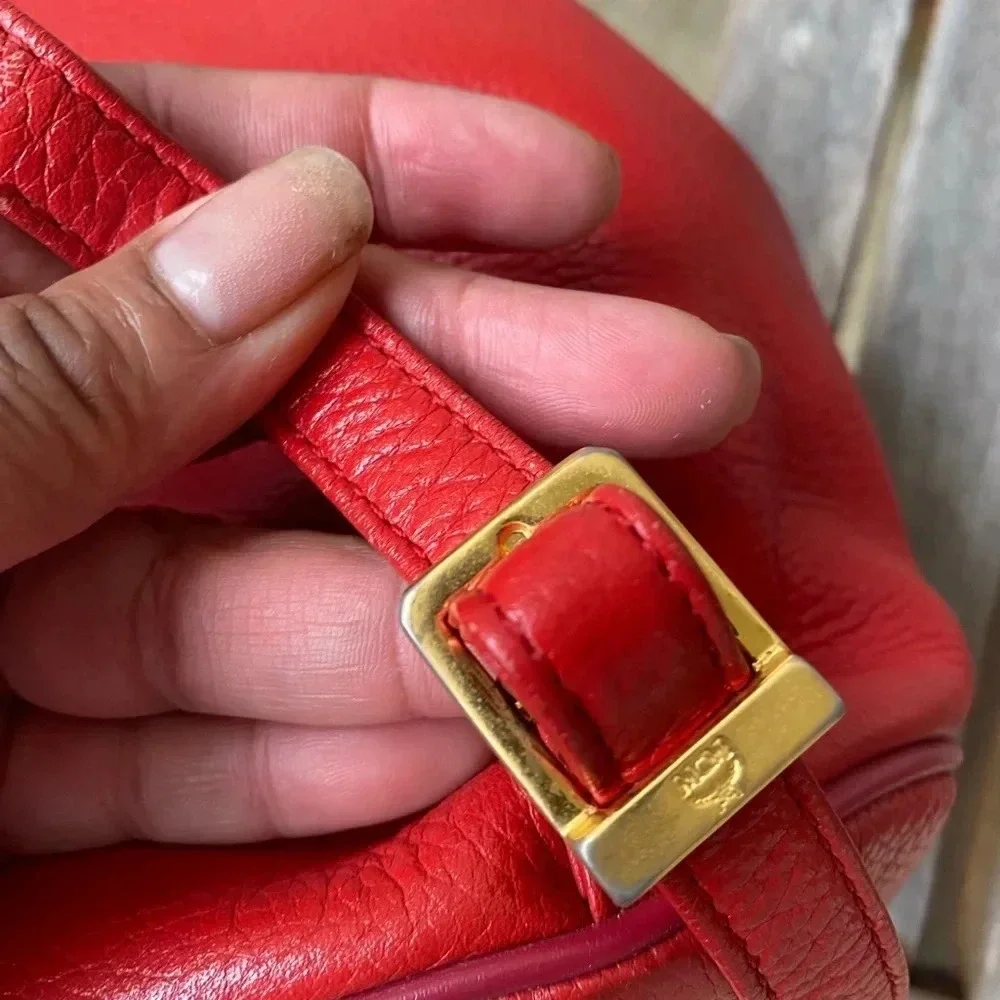 MCM Red  Small Leather  Backpack